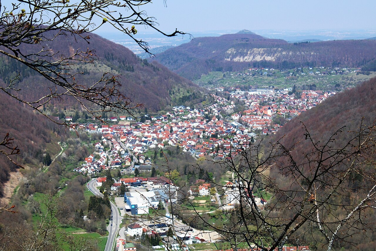 Lichtenstein Castle 3 View from Lichtenstein Castle over the villages of Honau and Unterhausen in the Echaz valley