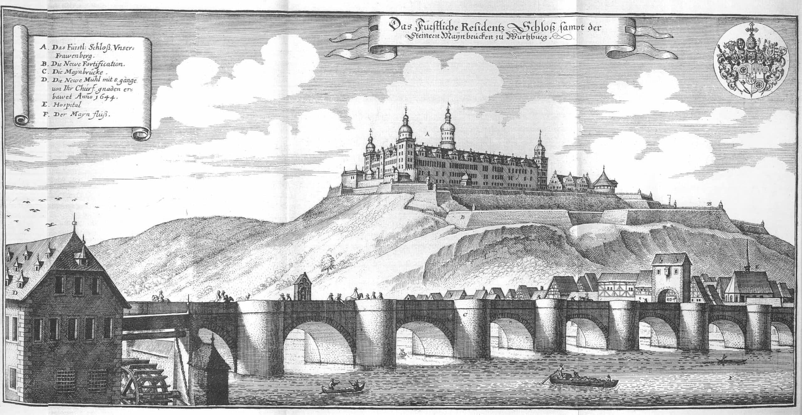 The Reformation and the Castle: Wartburg, Luther, and the Protestant Princes 4 Matthäus Merian engraving of the Marienberg Fortress c. 1648 labeling the bastion ring