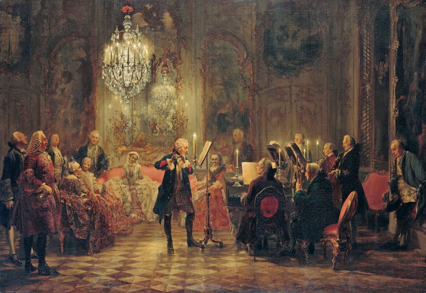 Sanssouci Palace 5 Adolph Menzel's 1852 painting The Flute Concert of Frederick the Great at Sanssouci