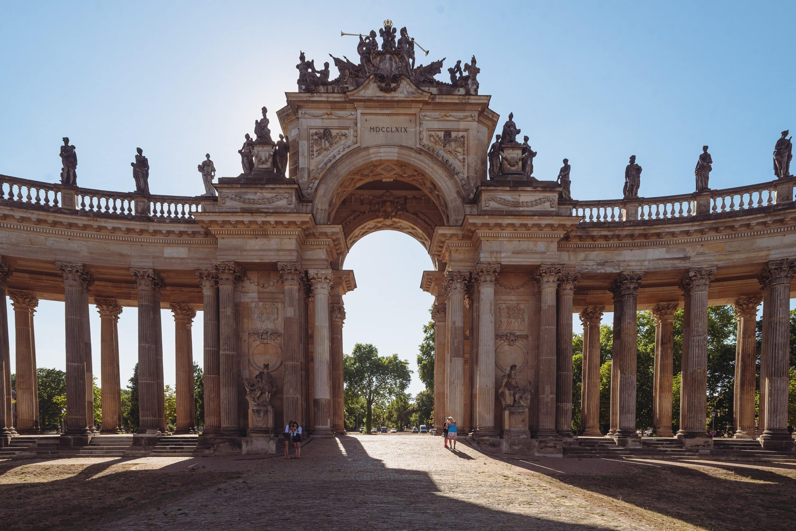 The colonnade and Triumphal Gate of the Neues Palais Communs, dated 1769