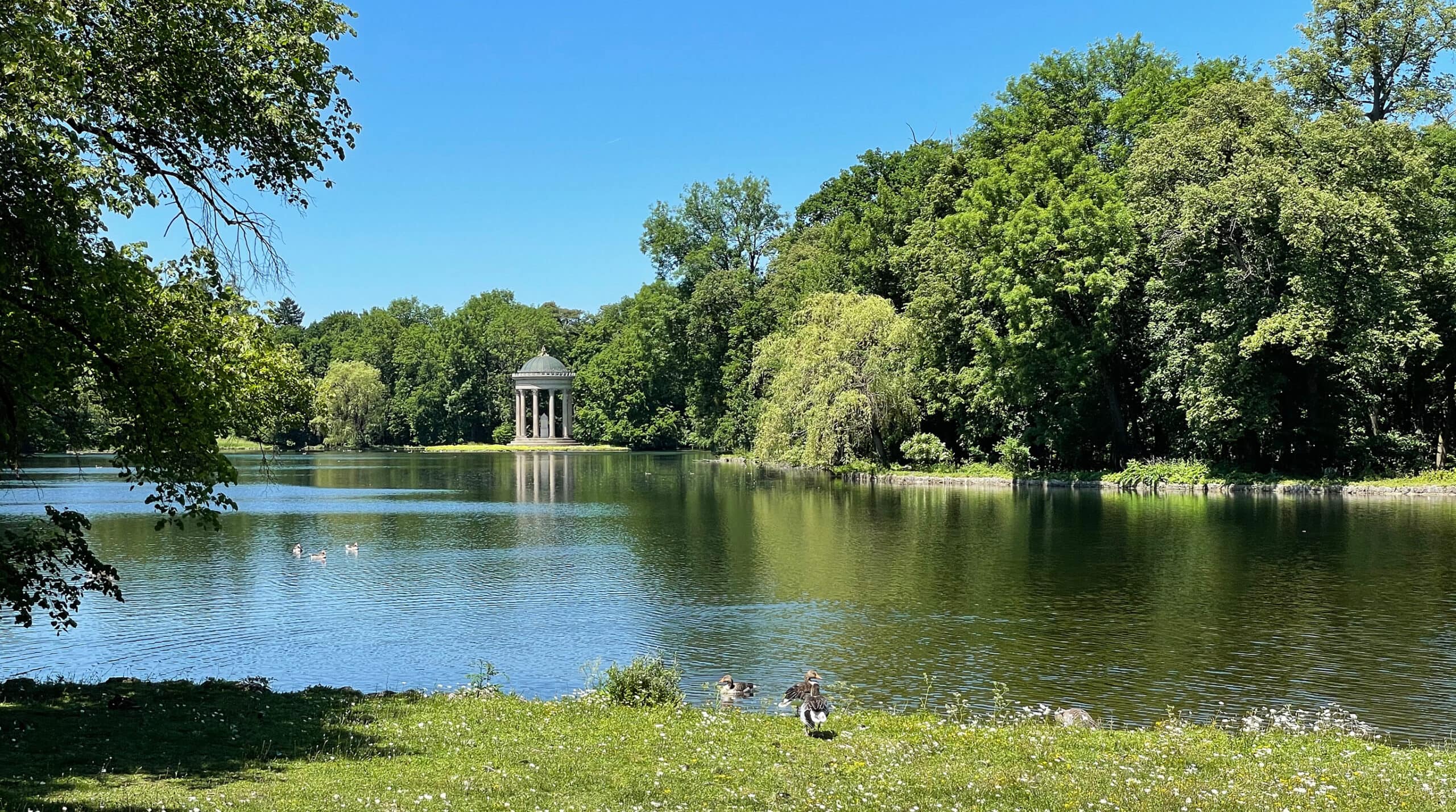 Nymphenburg Palace 6 The Monopteros temple above the lake in the English landscape park at Nymphenburg Palace