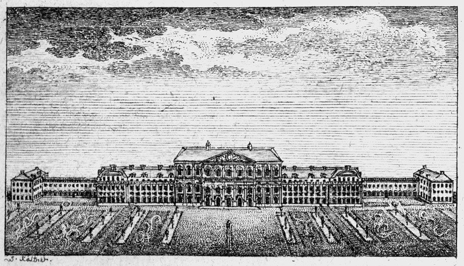 Schleissheim Palace 5 Eighteenth-century engraving of Schleissheim New Palace and its flanking ranges