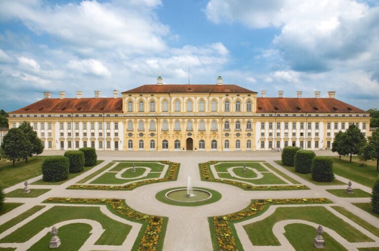 Schleissheim New Palace garden front rising above the Baroque parterre near Munich