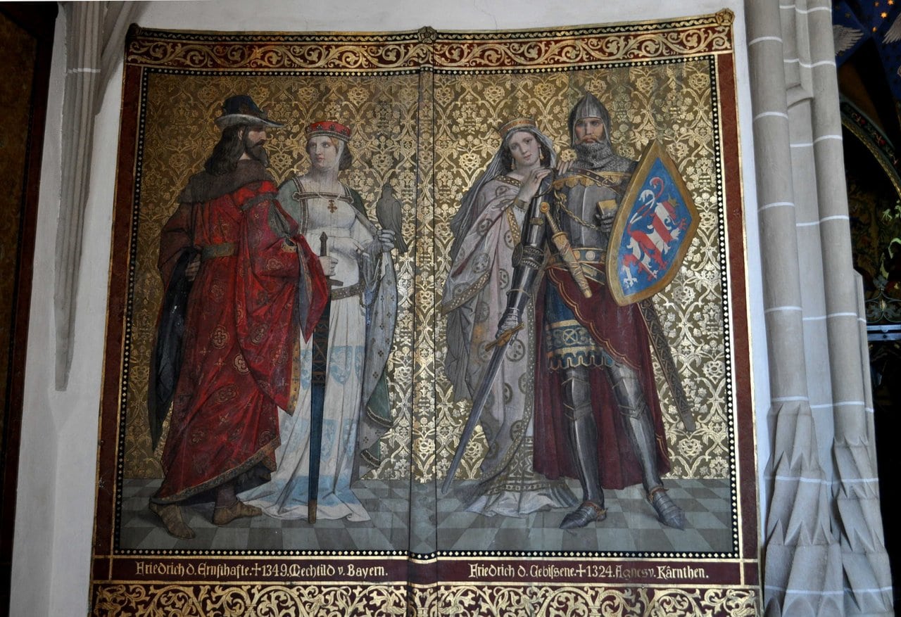 Albrechtsburg Castle 8 Historicist mural of Wettin rulers in Albrechtsburg Castle