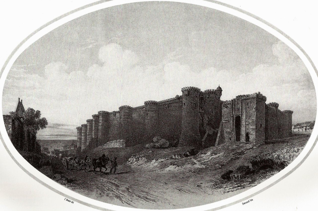 Lithograph of the Château d'Angers after Thomas Drake