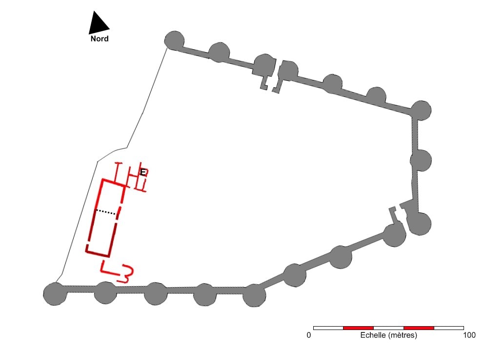 Plan of the Château d'Angers with the comital palace