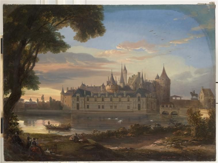 Chantilly in the 17th century, by Godefroy — Condé Museum, public domain Painting of the Château de Chantilly as it looked in the seventeenth century