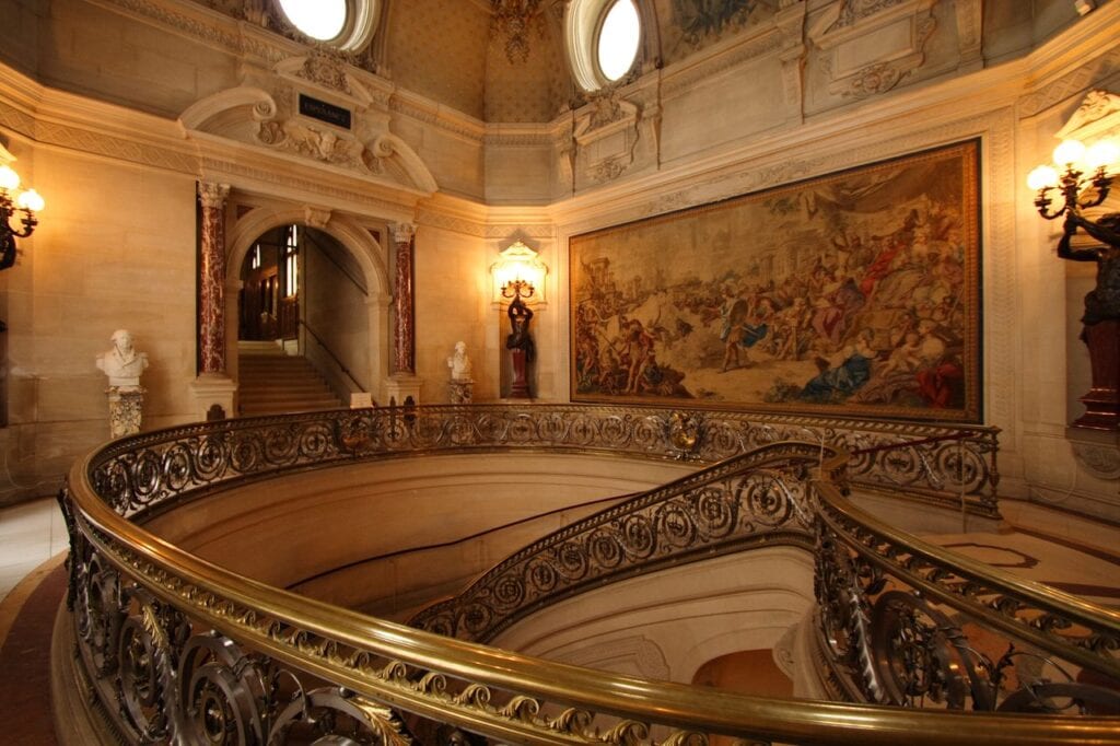 Château de Chantilly 7 The grand staircase and the Alexander tapestry at Chantilly