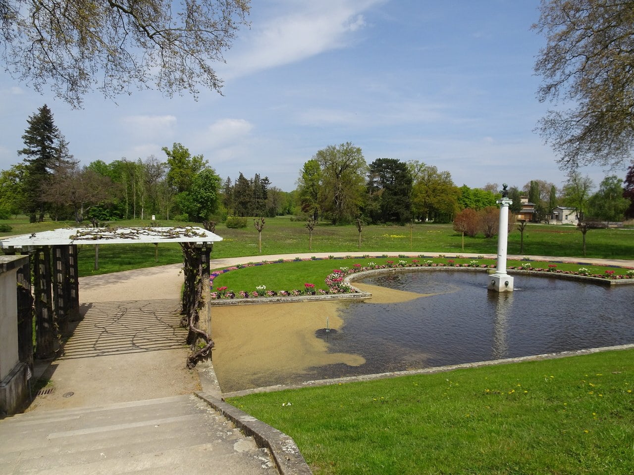 Charlottenhof Palace 6 The Doric pergola and pond in the garden of Charlottenhof Palace