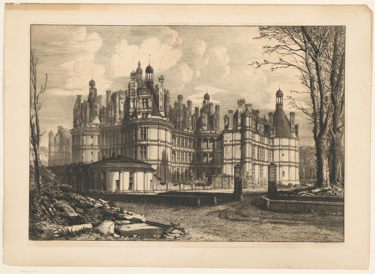 Château de Chambord 8 Chateau de Chambord depicted in a 19th-century etching