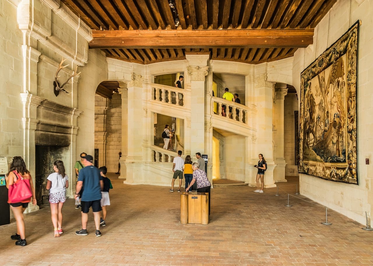Châteaux of the Loire Valley: Nine Royal Houses 2 Château de Chambord — The keep's double-helix staircase, two spirals that climb without ever meeting.
