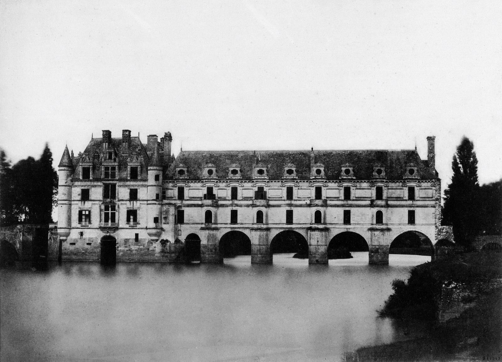 The château in 1851 — Gustave Le Gray, public domain Photograph of Chateau de Chenonceau taken by Gustave Le Gray in 1851