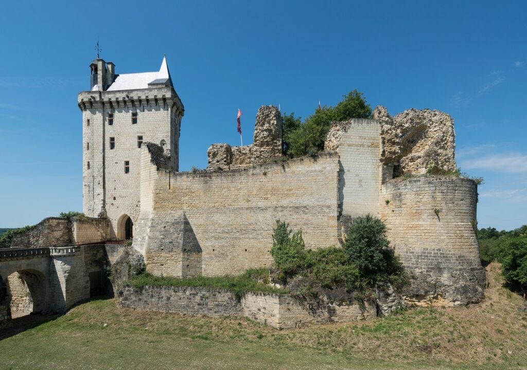 The castle walls and towers seen from the east