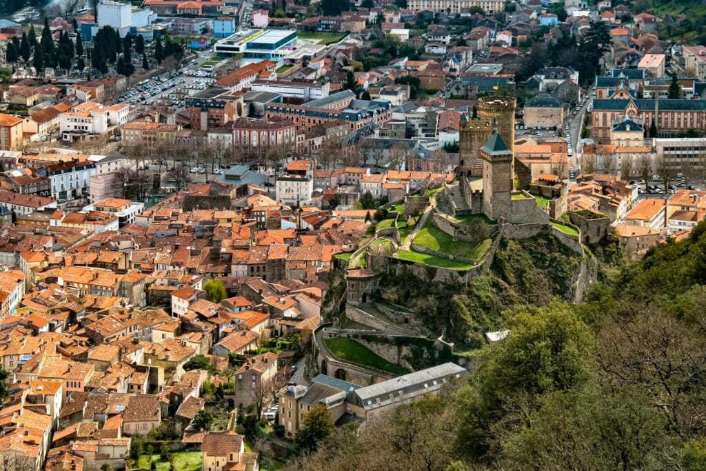 Château de Foix 4 Aerial view of Château de Foix above the town