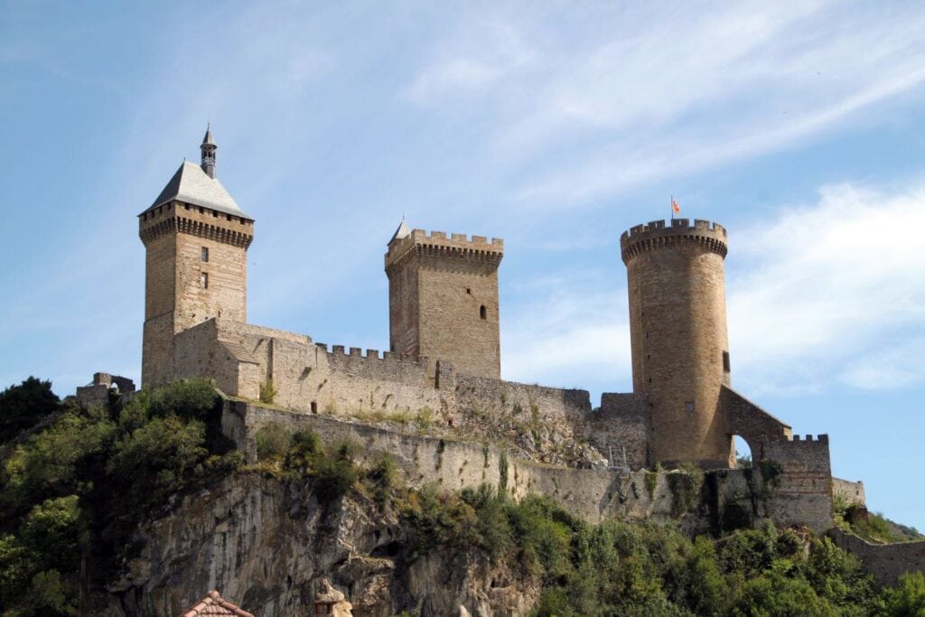Château de Foix 3 Château de Foix standing on its rock against a blue sky