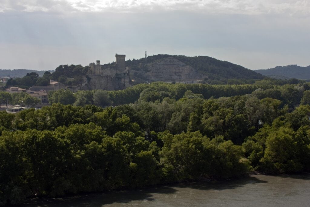 Château de Tarascon 6 View across the Rhône from Château de Tarascon toward Beaucaire