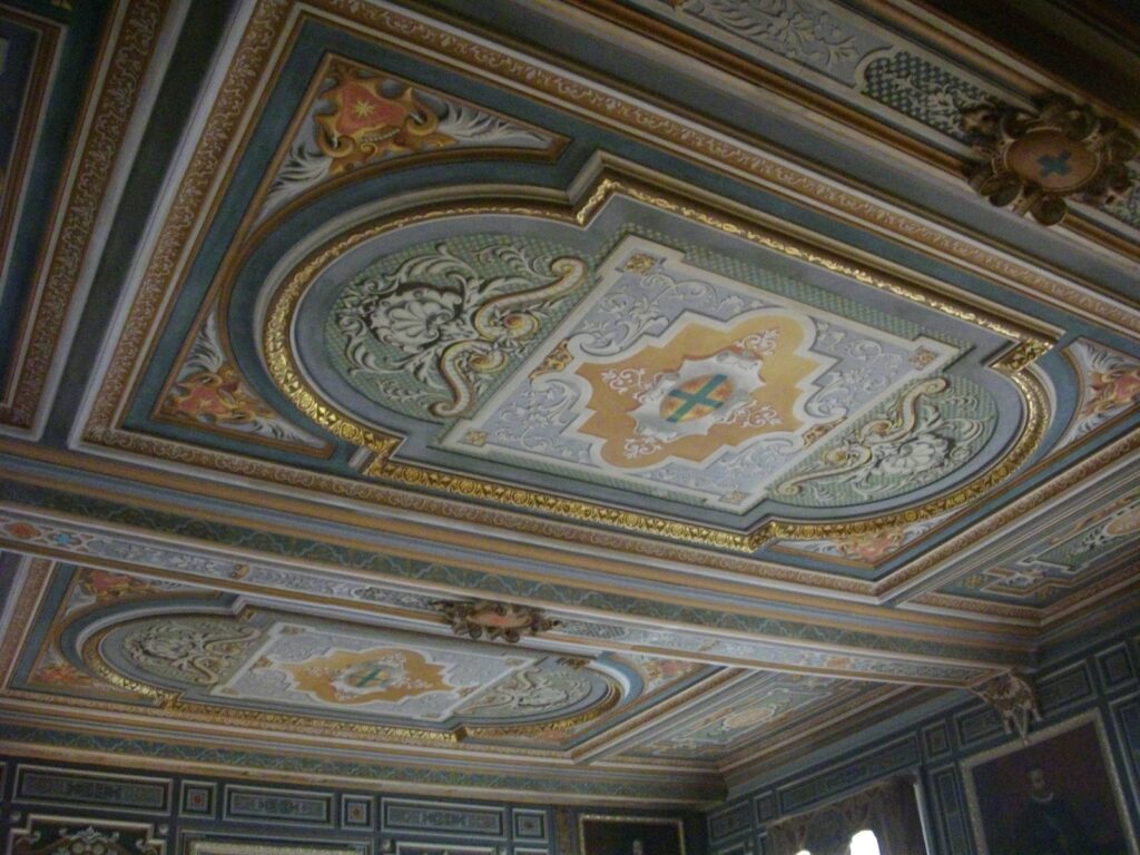 Château de Cheverny 16 Polychrome painted ceiling in Château de Cheverny