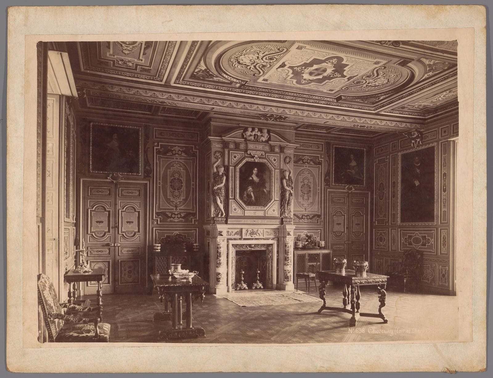 Château de Cheverny 8 Albumen print of the Grand Salon of Château de Cheverny in the late nineteenth century