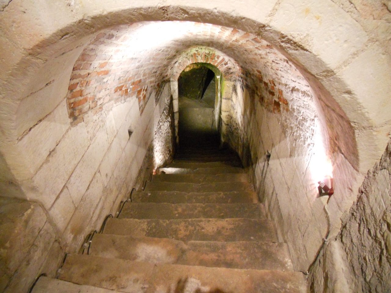 Château du Clos Lucé 12 Stone steps descending into the underground passage beneath Château du Clos Lucé