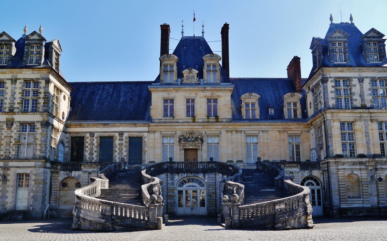 Château de Fontainebleau 6 The horseshoe staircase in the Cour du Cheval Blanc at the Château de Fontainebleau
