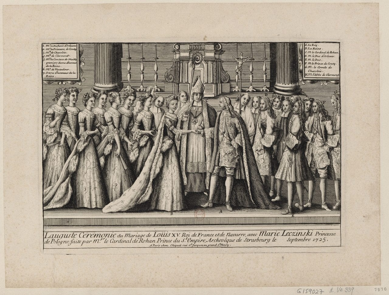 Château de Fontainebleau 7 Engraving of the 1725 marriage of Louis XV at the Château de Fontainebleau
