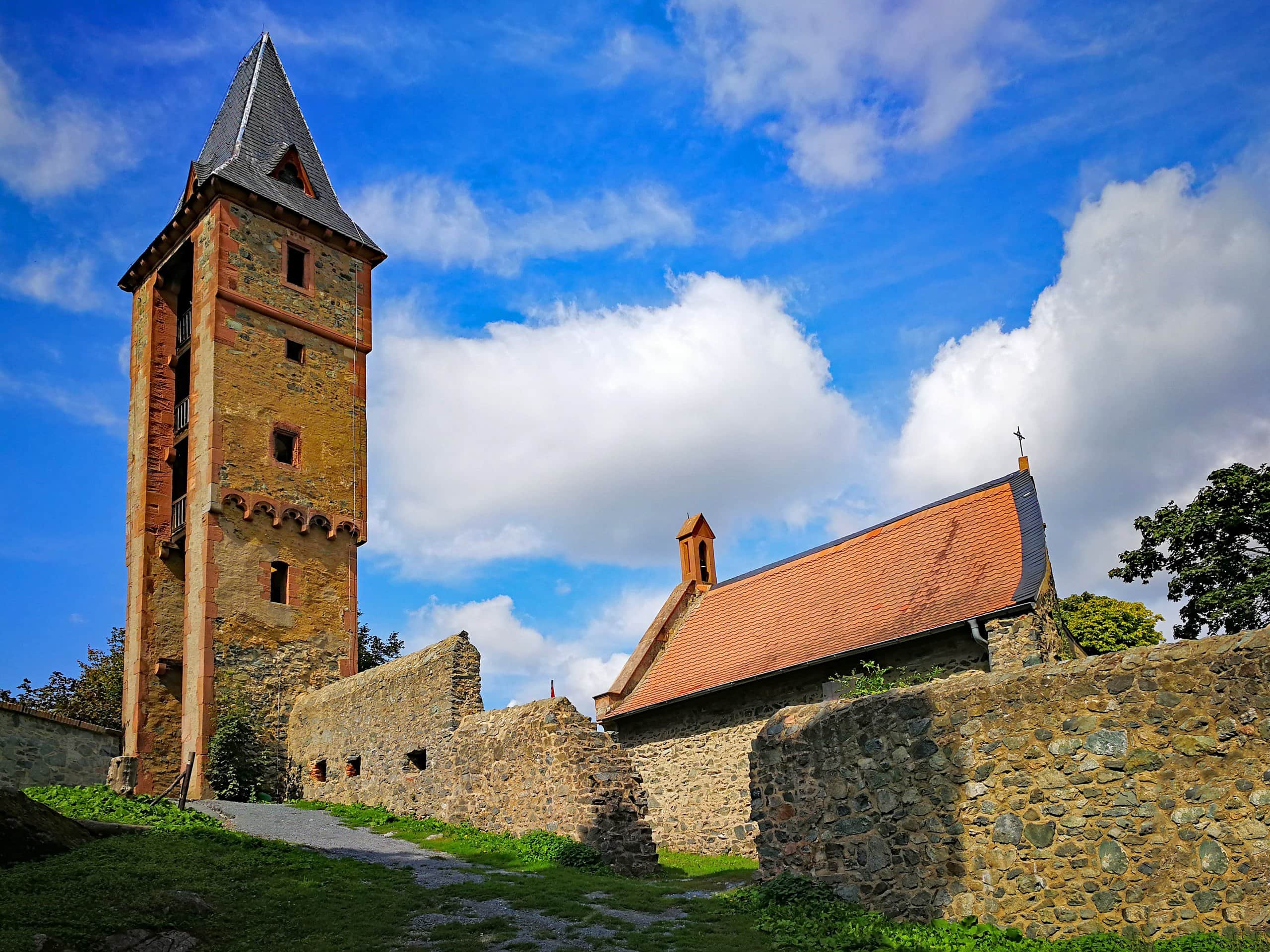 Frankenstein Castle 4 The gate tower and chapel of Frankenstein Castle