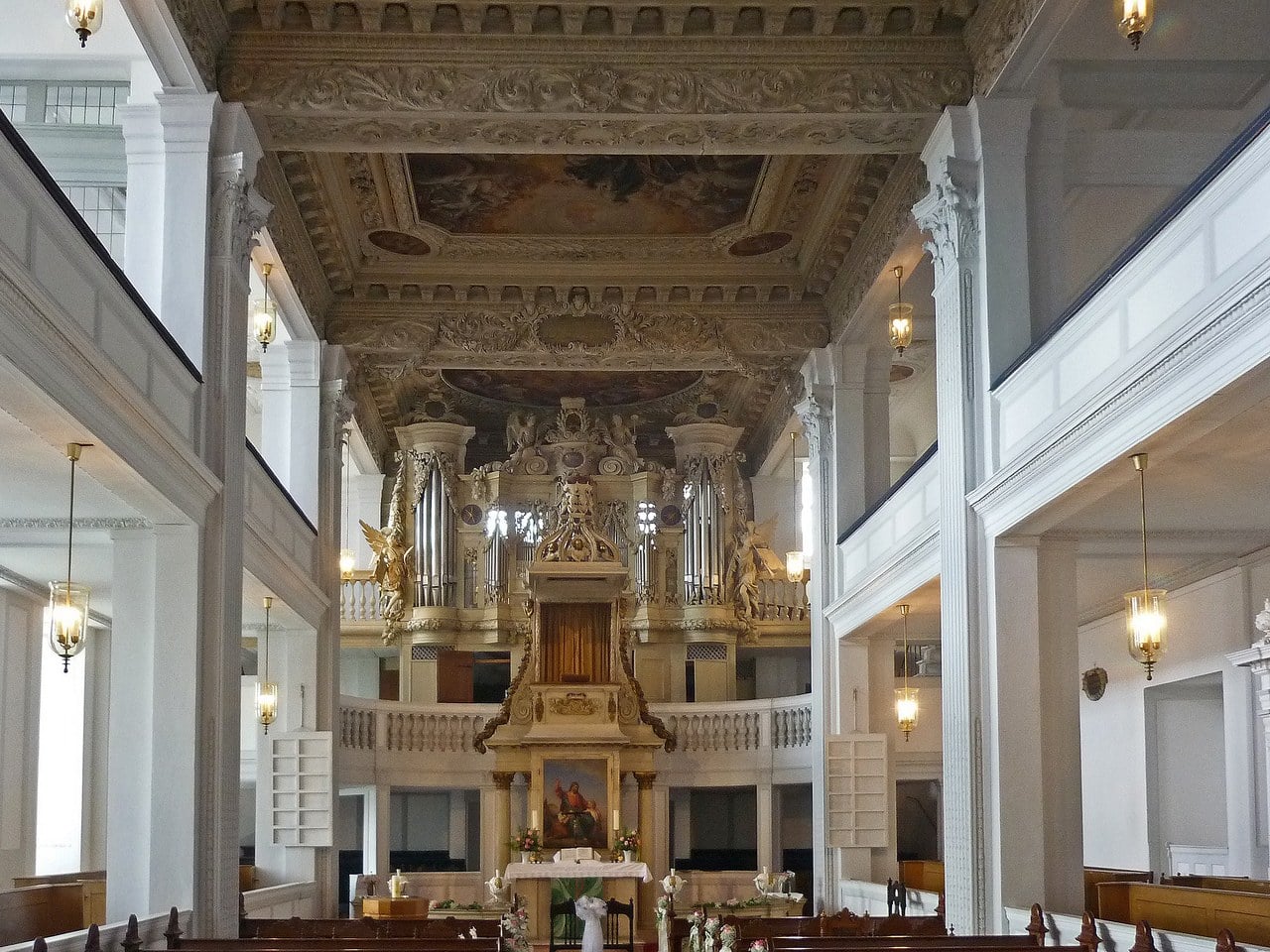 The Baroque court chapel (Schlosskirche) inside Friedenstein Palace