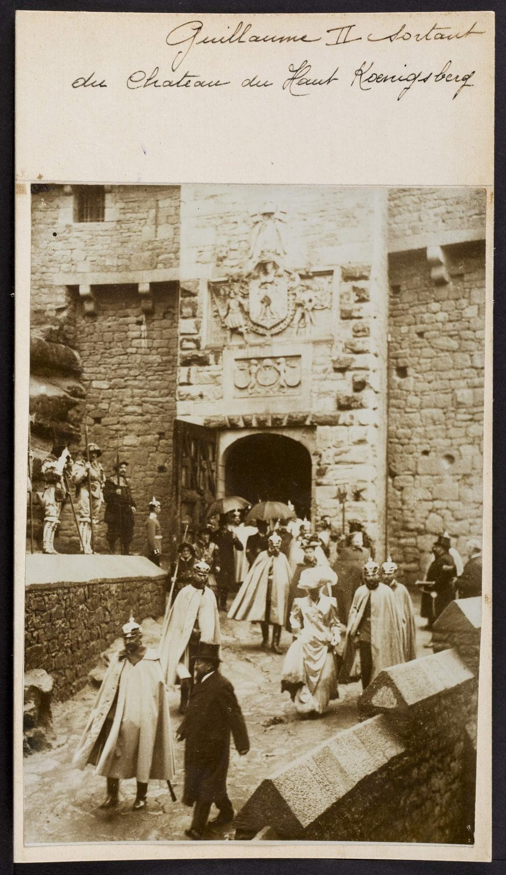 Château du Haut-Kœnigsbourg 4 Wilhelm II leaving the rebuilt Château du Haut-Kœnigsbourg