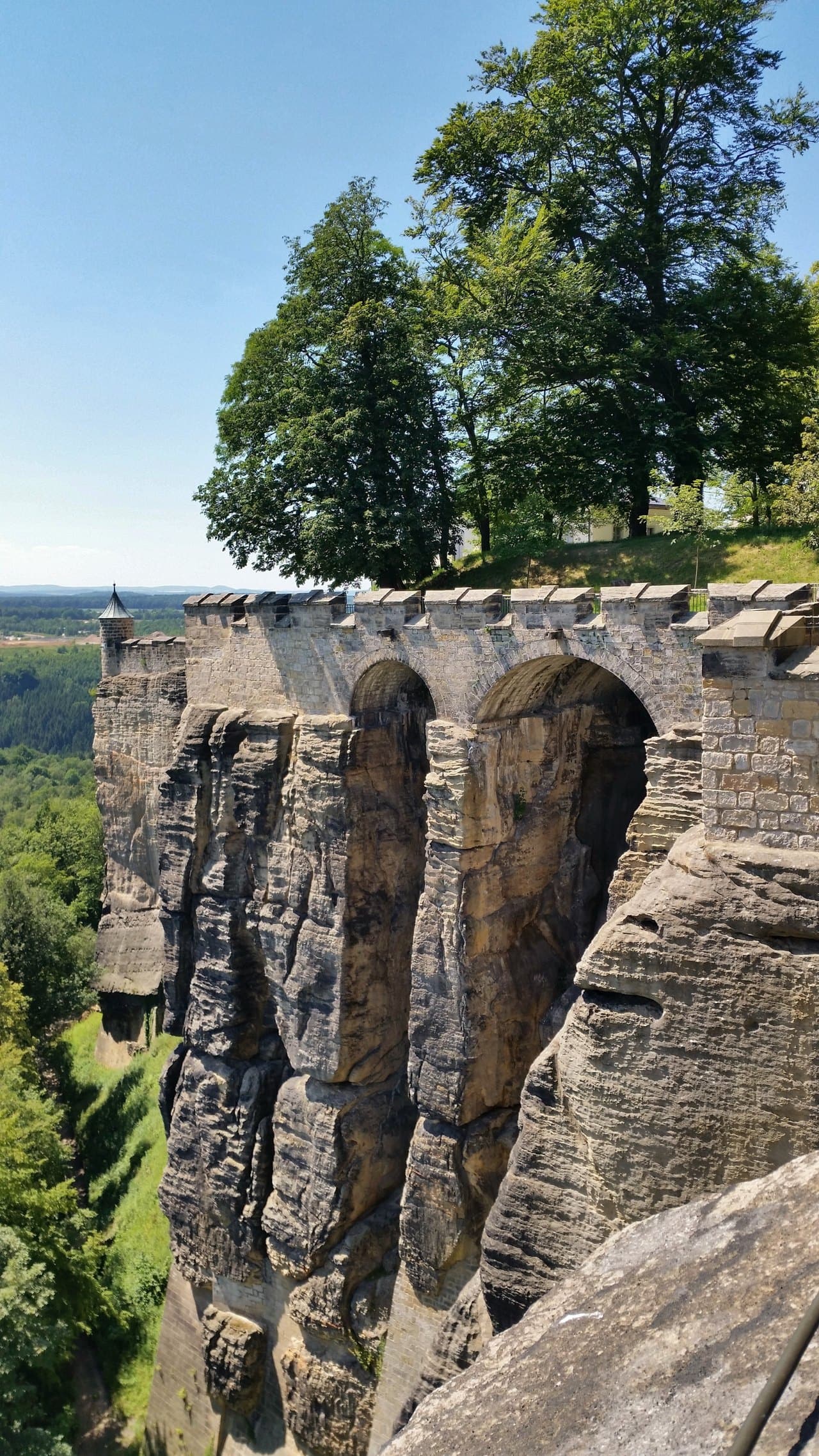 Königstein Fortress 5 Bridge crossing a cleft in the sandstone on the approach to Königstein Fortress