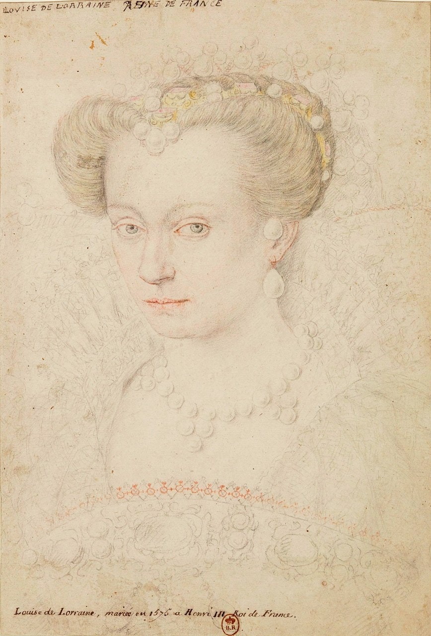 Louise de Lorraine, queen of France, drawing by Jean Rabel, about 1575