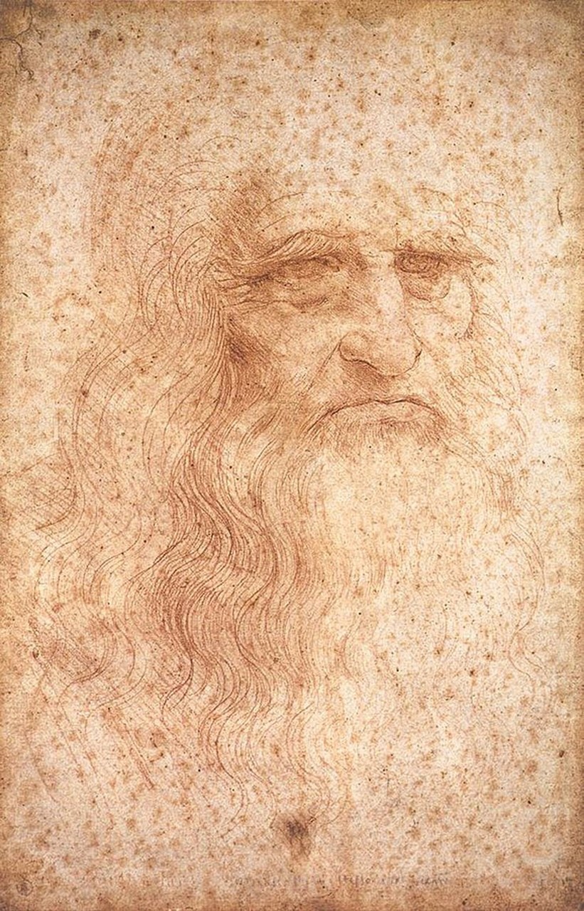 Leonardo in France: His Final Years on the Loire 2 Red-chalk drawing of a bearded old man, the presumed self-portrait of Leonardo da Vinci