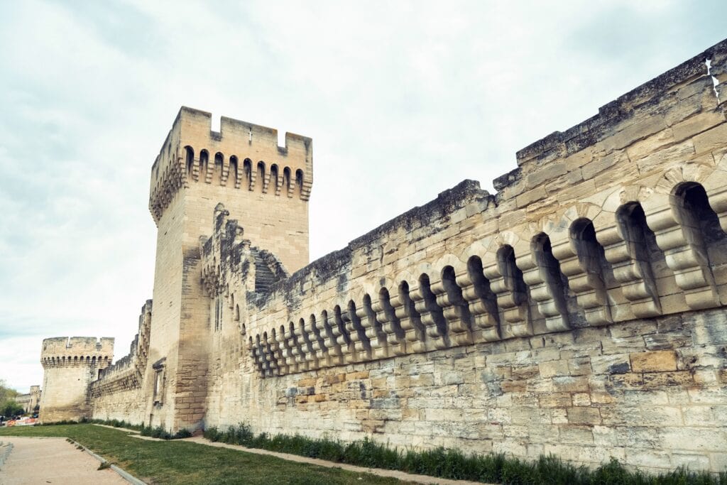 Palais des Papes 3 The fortified ramparts running beside the Palais des Papes in Avignon