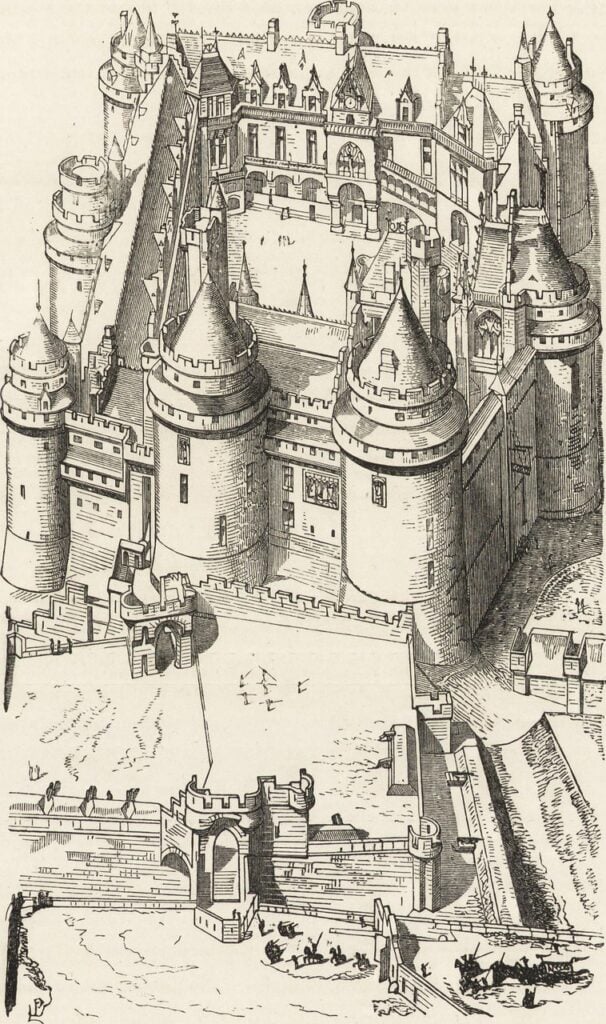 Château de Pierrefonds 11 Nineteenth-century bird's-eye engraving of Pierrefonds as completed to Viollet-le-Duc's design