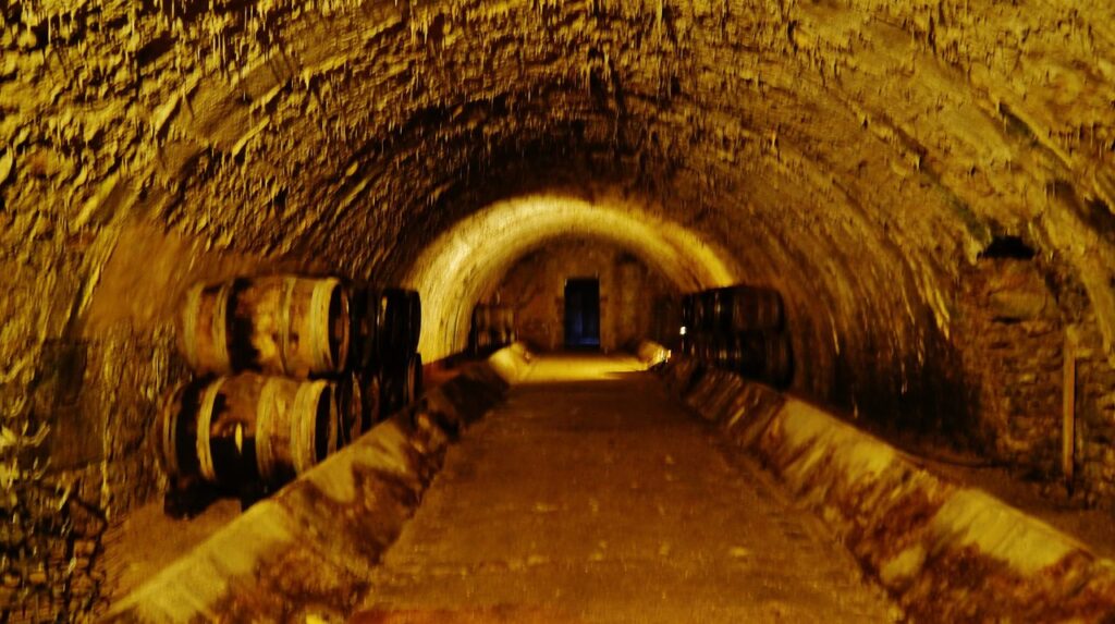 The vaulted cellars beneath Vaux-le-Vicomte