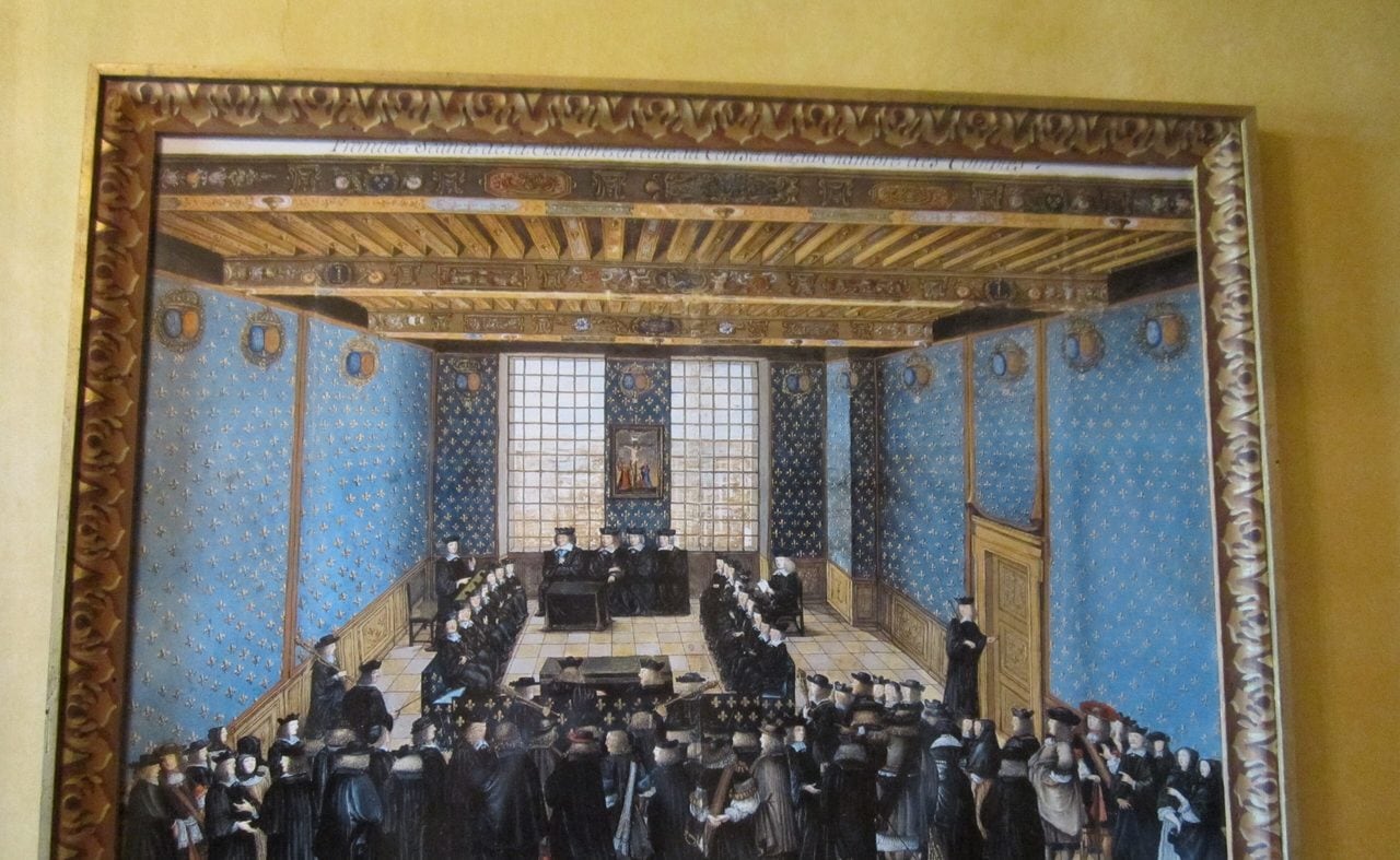 Painting of the Chambre de Justice convened to try Nicolas Fouquet