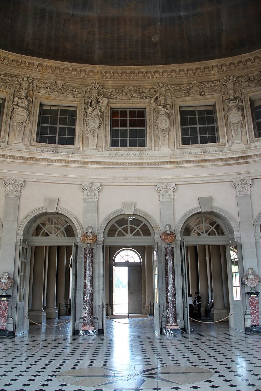 The Grand Salon of Vaux-le-Vicomte opening to the garden through its loggia