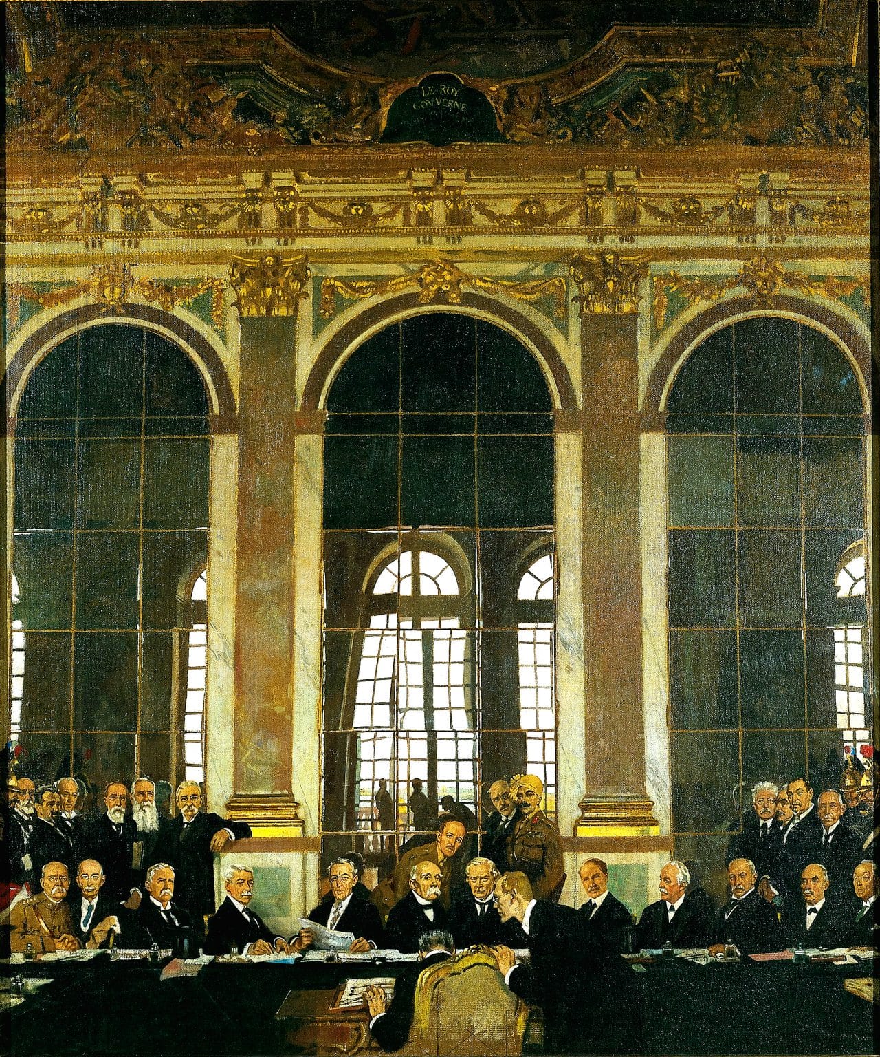 Palace of Versailles 8 William Orpen's painting of the signing of the Treaty of Versailles in the Hall of Mirrors in 1919
