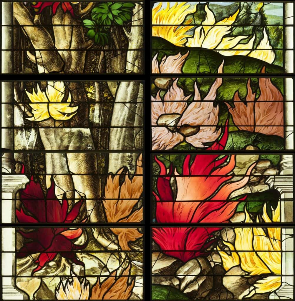 Château de Vincennes 15 Detail of the 16th-century Apocalypse stained glass at Vincennes
