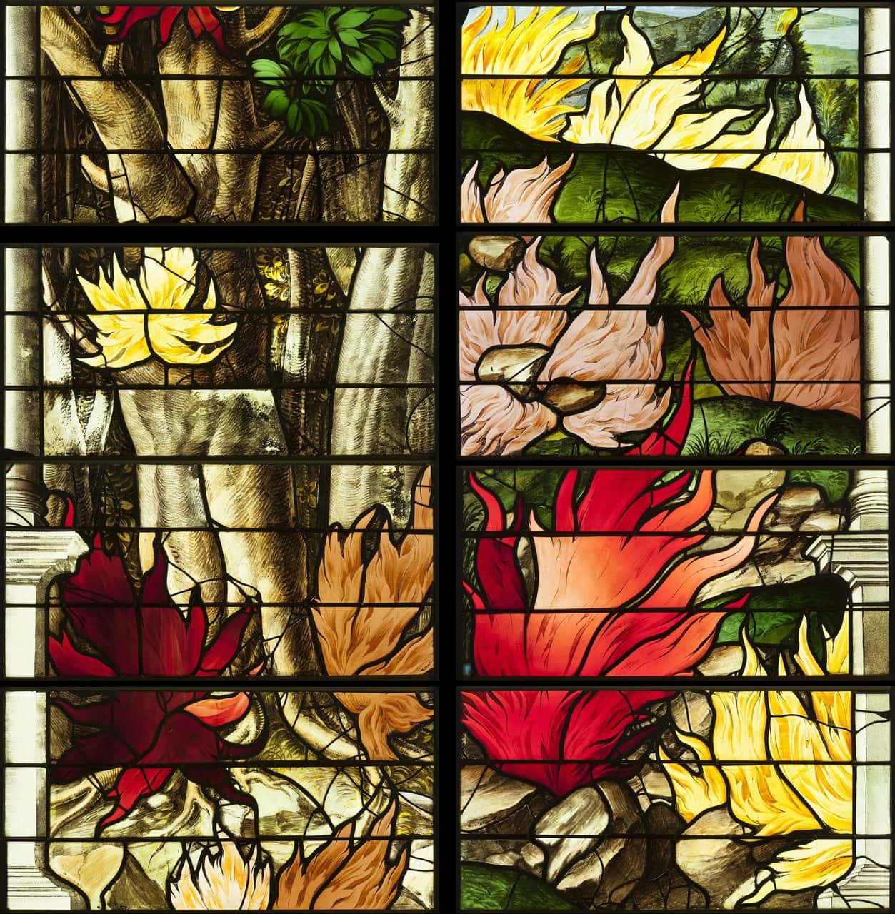 Apocalypse glass detail — Benjamin Gavaudo, Public domain Detail of the 16th-century Apocalypse stained glass at Vincennes