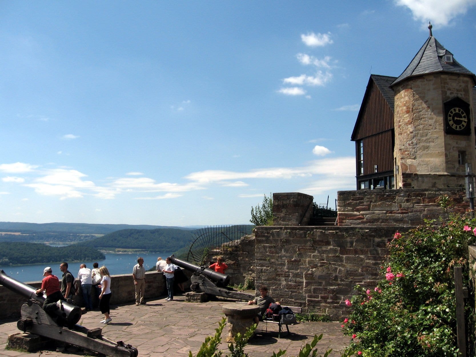 The viewing terrace at Waldeck Castle overlooking the Edersee