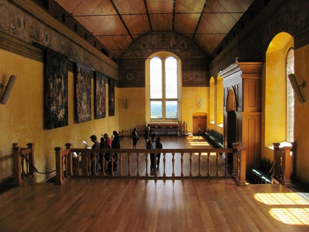 Stirling Castle 4 The interior of the Chapel Royal, its upper walls carrying an early seventeenth-century painted frieze.