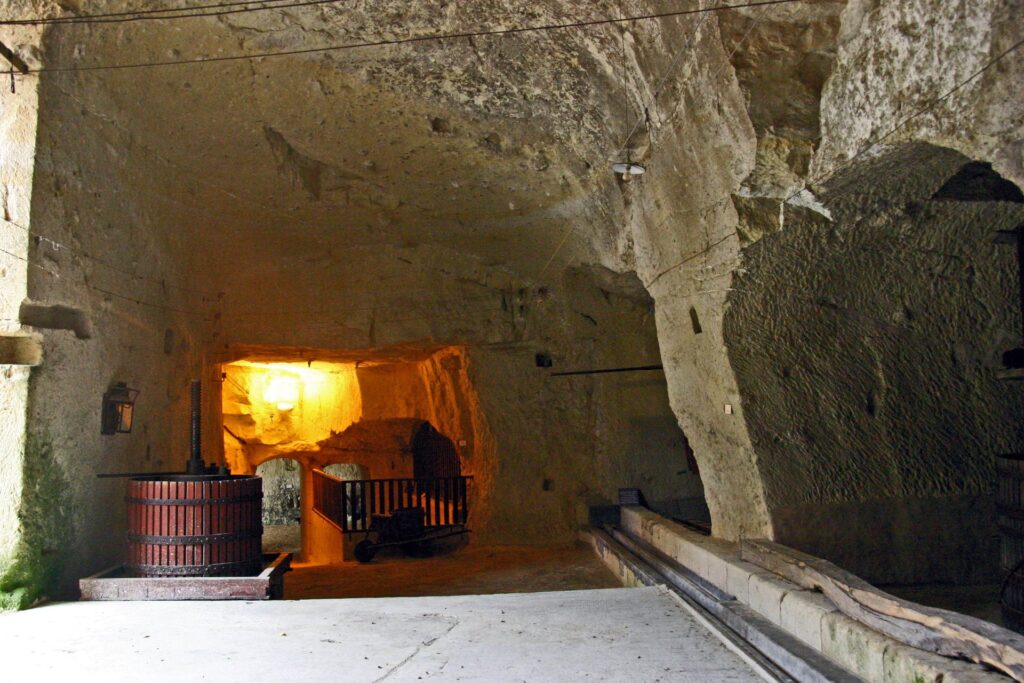 A rock-cut chamber in the underground château of Brézé