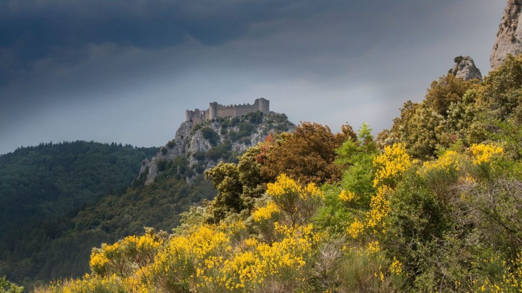 Château de Puilaurens 7 Storm light over Château de Puilaurens