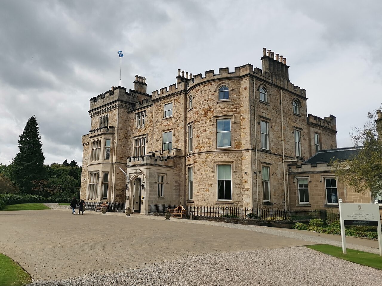 Crossbasket Castle Crossbasket Castle tower and Victorian mansion