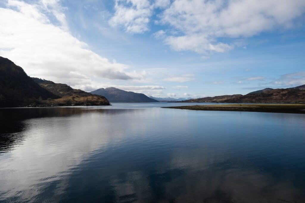 Eilean Donan Castle 8 The view from the castle looks out along Loch Duich toward the surrounding Highland hills.