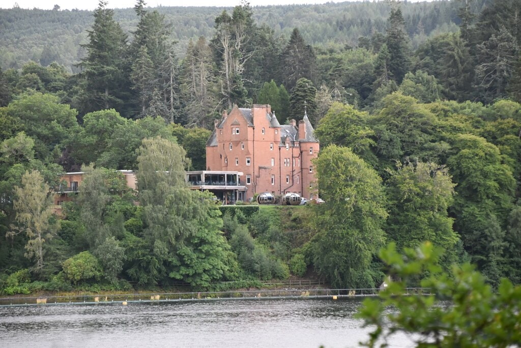 Fonab Castle Hotel Fonab Castle red sandstone tower above the River Tummel