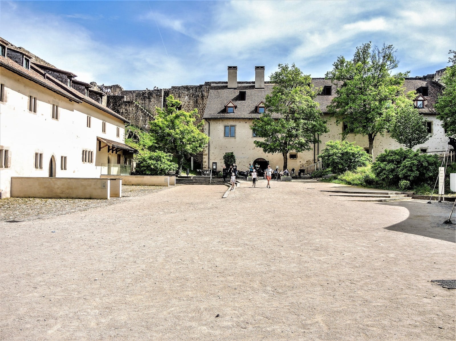 Restored logis and courtyard of the Château du Hohlandsbourg Restored logis and courtyard of the Château du Hohlandsbourg