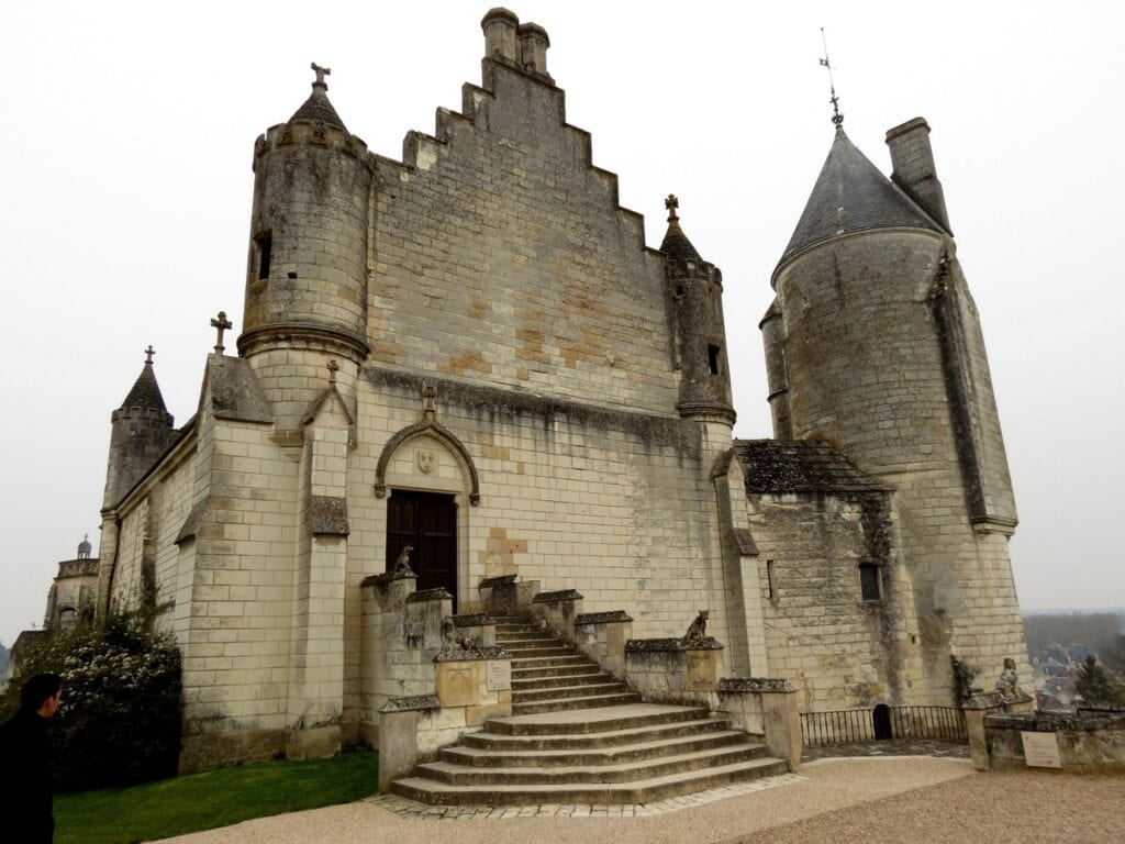 Château de Loches 4 The courtyard front of the Logis Royal at Loches with its stepped gable and stair turret.
