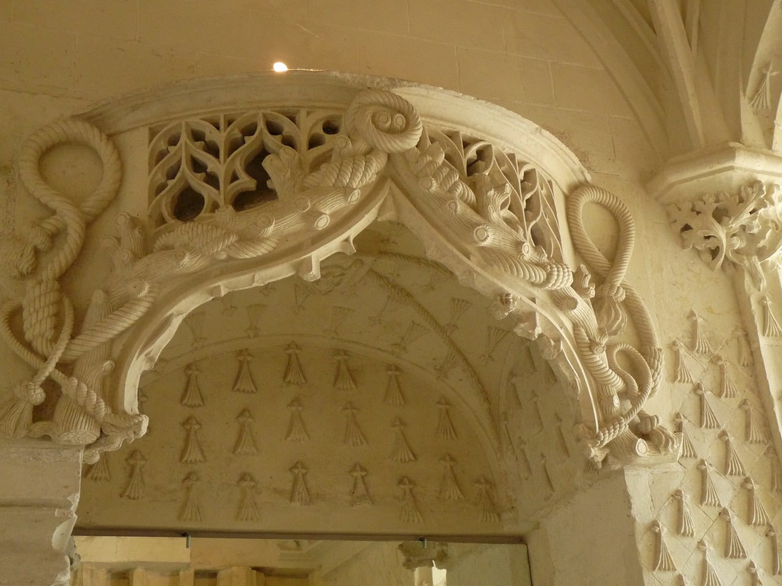 Carved ermine tails and cordeliere cord in Anne of Brittany's oratory at Loches. Carved ermine tails and cordeliere cord in Anne of Brittany's oratory at Loches.