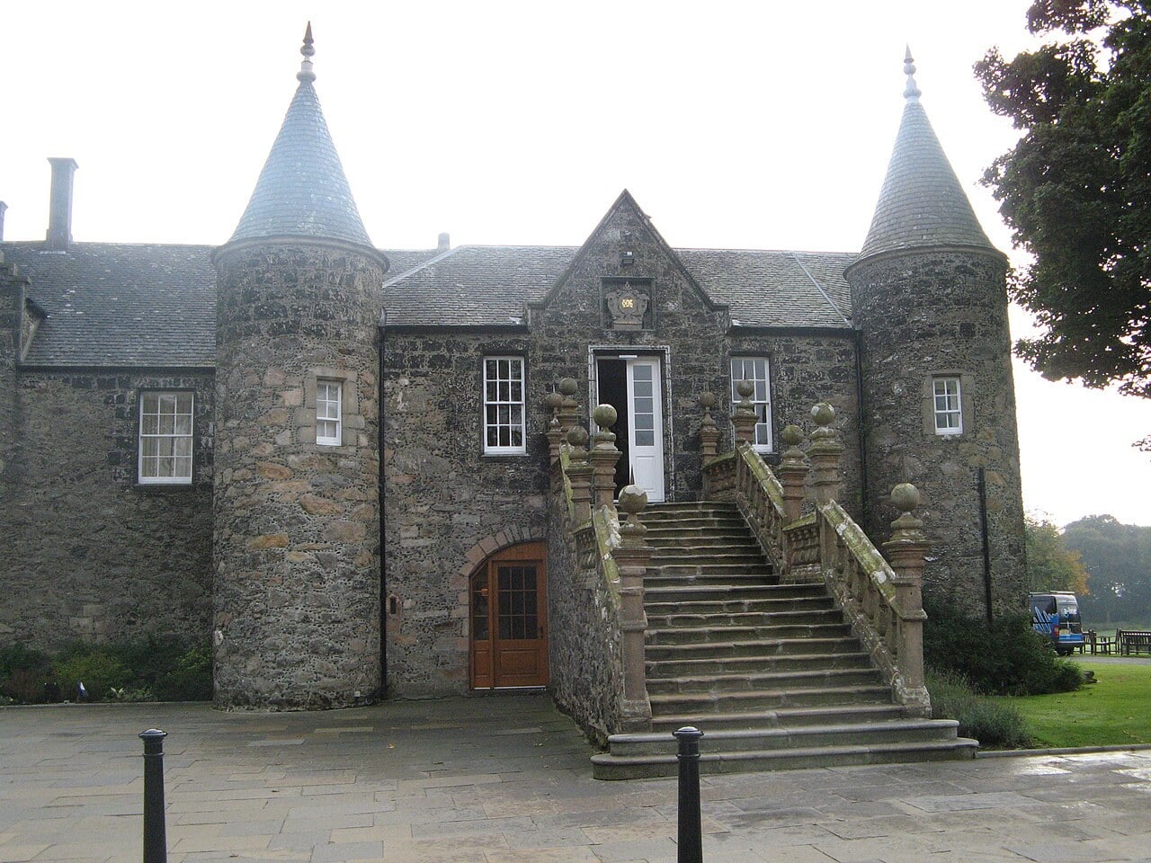Meldrum House Meldrum House with two conical-roofed round towers